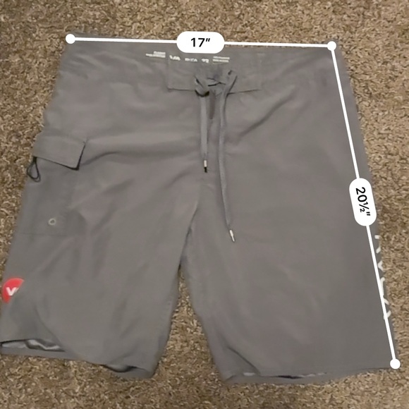 RVCA Men’s Classic Grey Non-Stretch Shorts, Size 33 - Picture 4 of 4